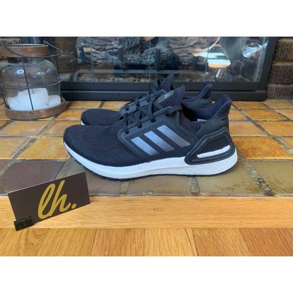 Mens 7 Adidas Ultraboost 20 “Black White” Athletic Running Shoes FY3457 - Picture 1 of 7